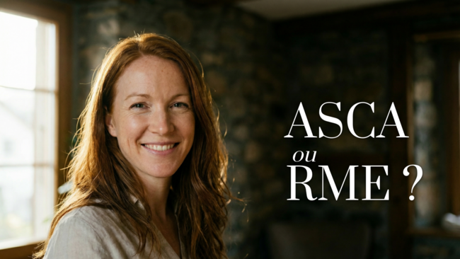 Thérapeute complémentaire tenant un document ASCA dans son cabinet – formation APP reconnue ASCA et RME par l'ESSR en Suisse romande